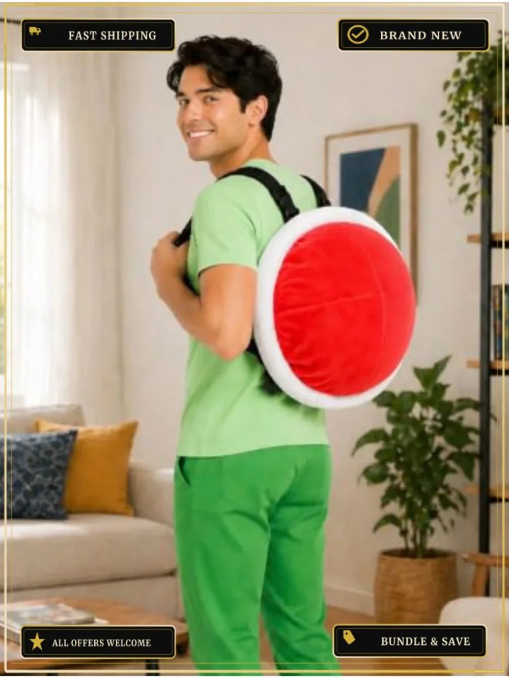 Plush Turtle Shell Backpack Costume Accessory Dress Up Party